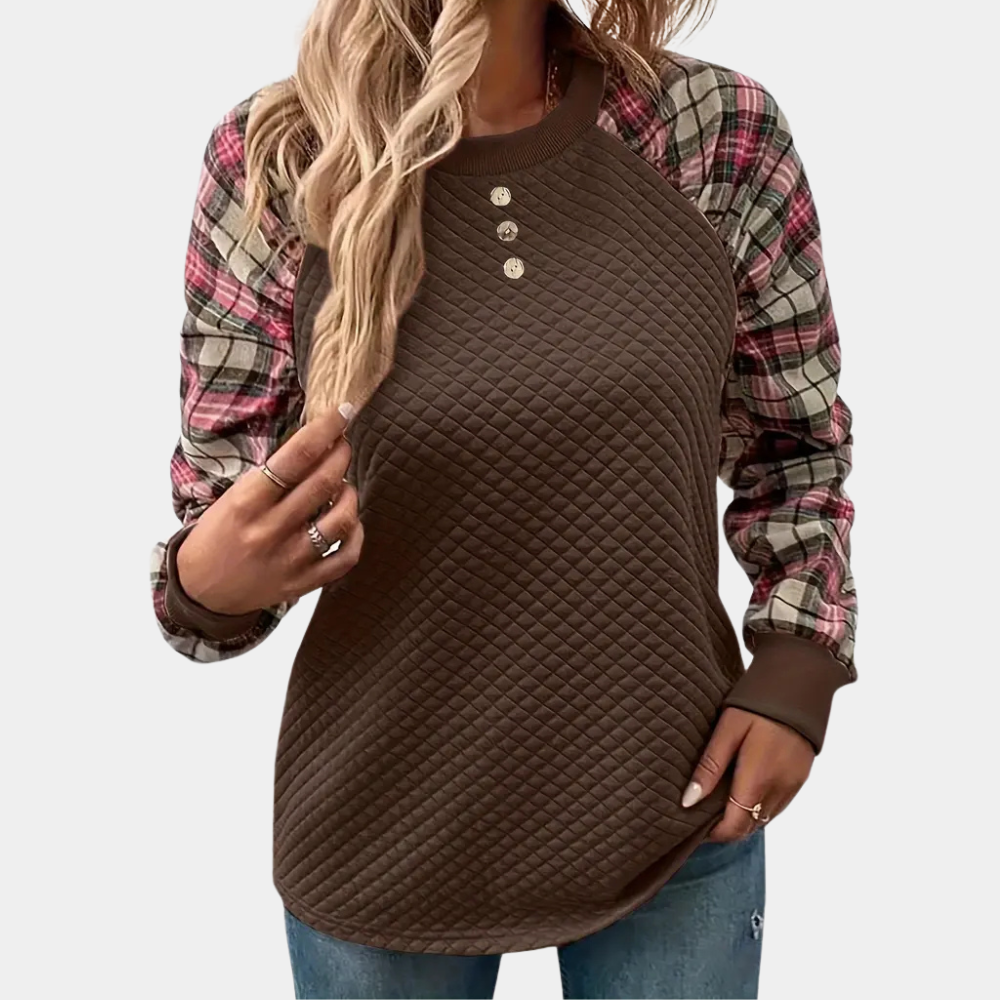 Felpa con Maniche a Quadri | Stile Casual e Comodo | Perfetta per l’Autunno