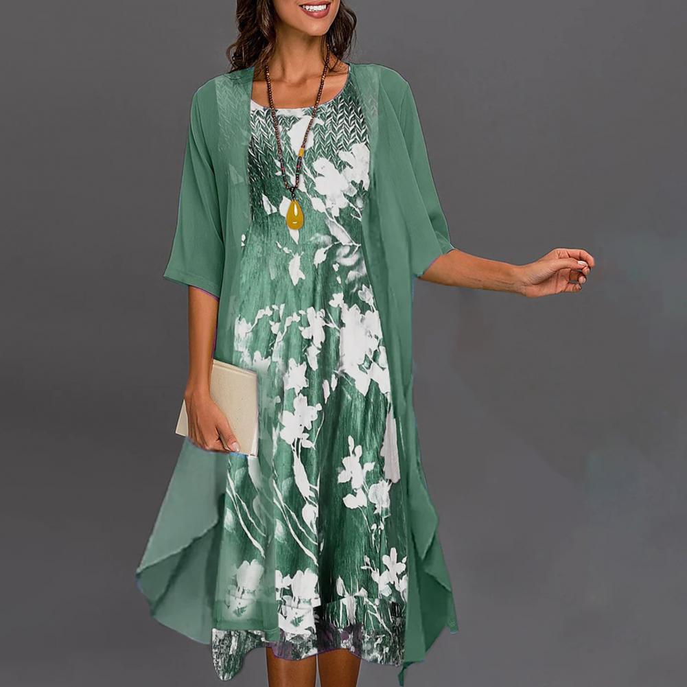 Completo Abito Floreale con Cardigan | Leggero e Elegante | Perfetto per l’Estate