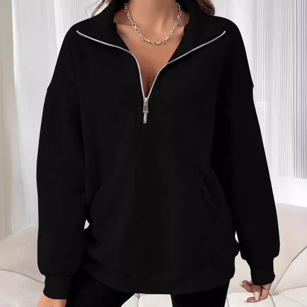 Felpa Oversize | Collo con Zip | Comoda & Casual