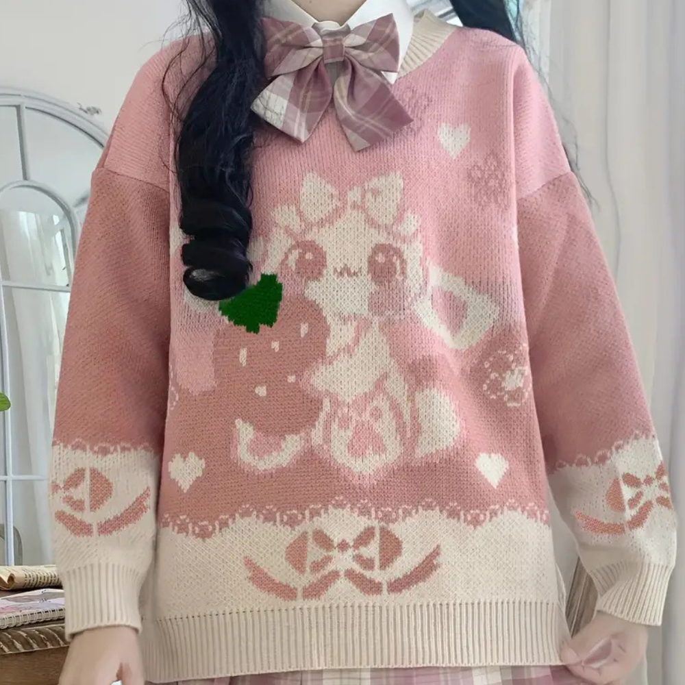Maglione Kawaii | Lavorato a Maglia | Dolce e Femminile