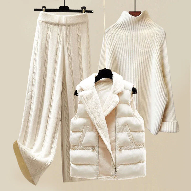 Completo Invernale 3 Pezzi con Gilet, Maglione e Pantaloni