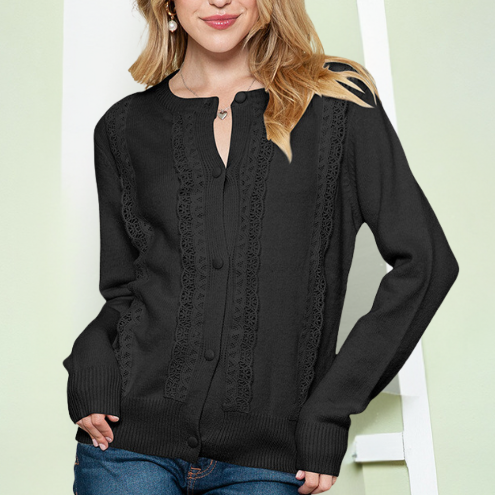 Cardigan con Ricami Forati | Elegante e Raffinato | Perfetto per Ogni Occasione