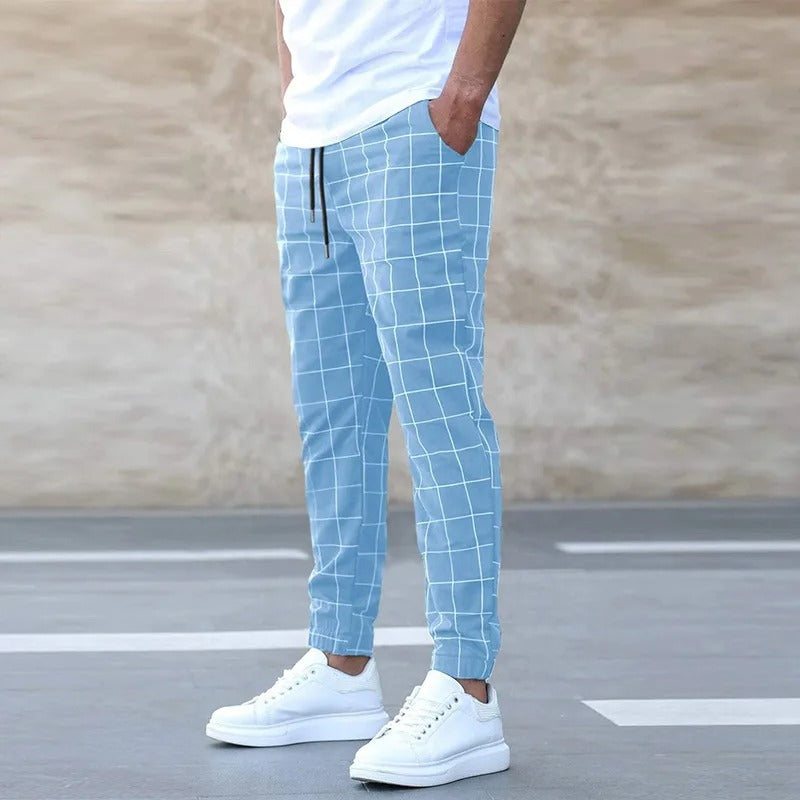 Joggers Azzurri a Quadri