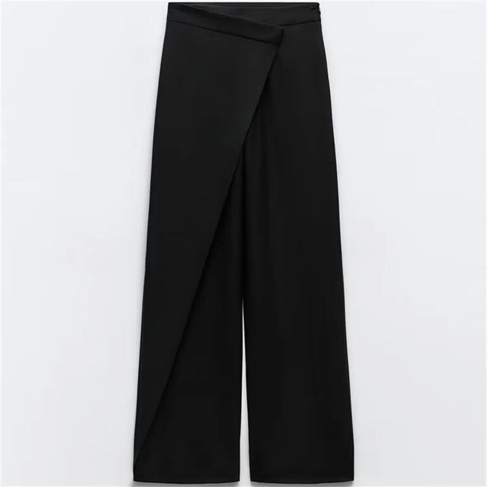 Pantaloni Palazzo con Portafoglio | Vita Alta | Stile Elegante e Chic