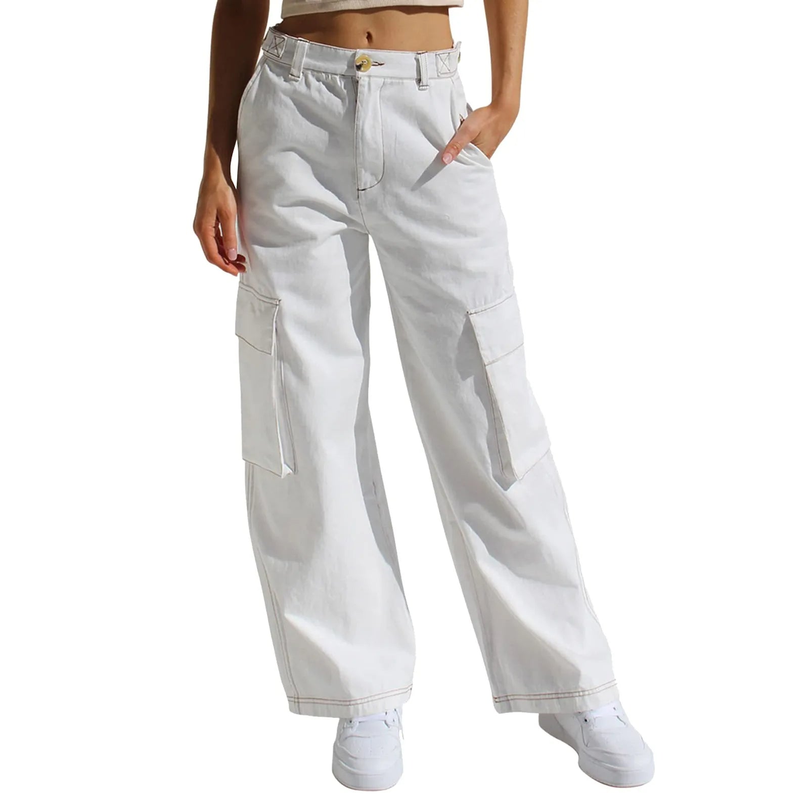Pantaloni Cargo a Gamba Larga | Stile Urbano e Versatilità Streetwear