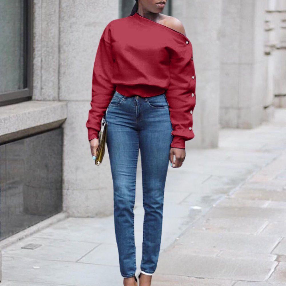 Felpa Monospalla | Elegante e Moderna | Perfetta per un Look Chic