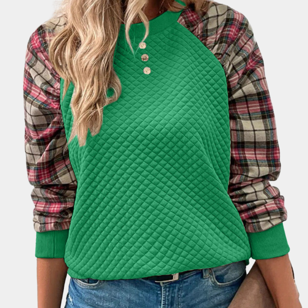 Felpa con Maniche a Quadri | Stile Casual e Comodo | Perfetta per l’Autunno