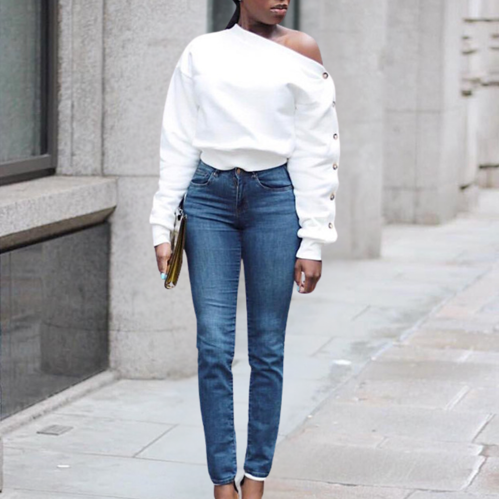 Felpa Monospalla | Elegante e Moderna | Perfetta per un Look Chic