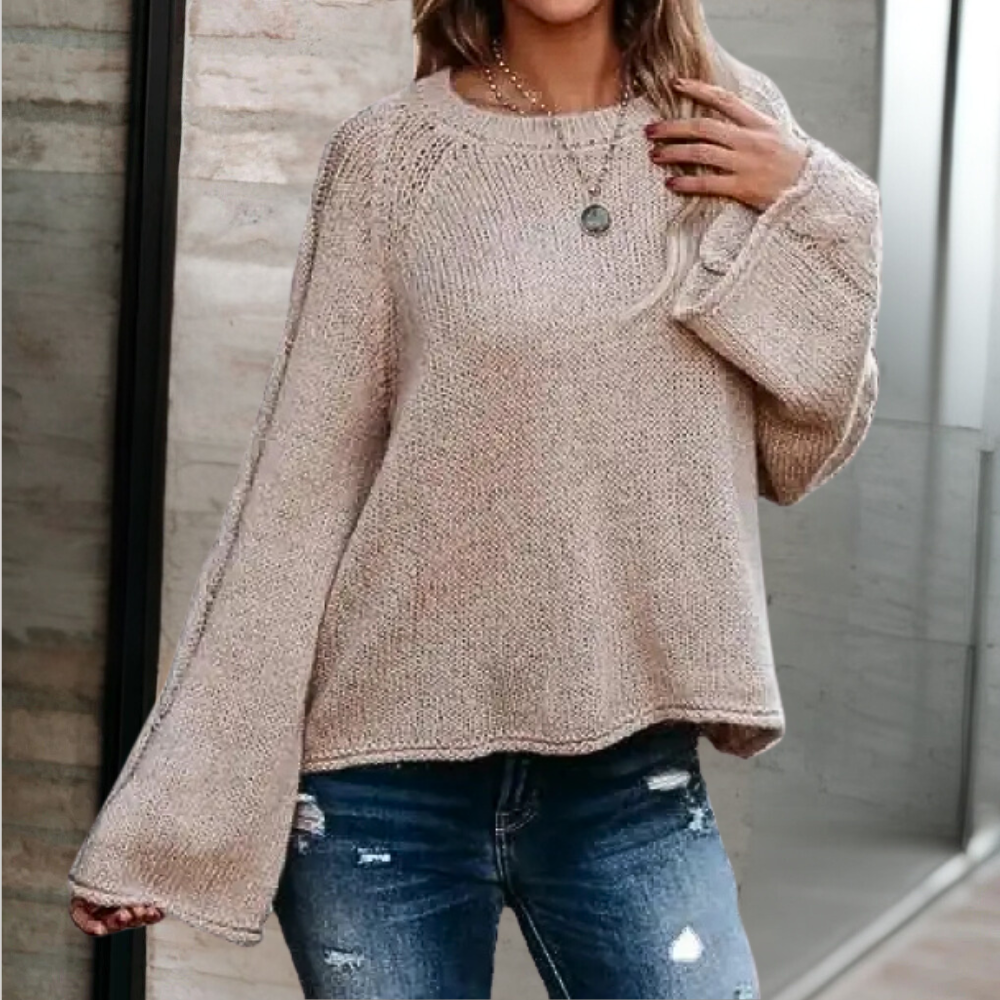 Maglione a Maniche Svasate | Lavorato a Maglia | Morbido e Chic